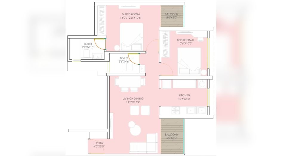 Urway-Aikyam-2BHK-755sqft-unit-plan